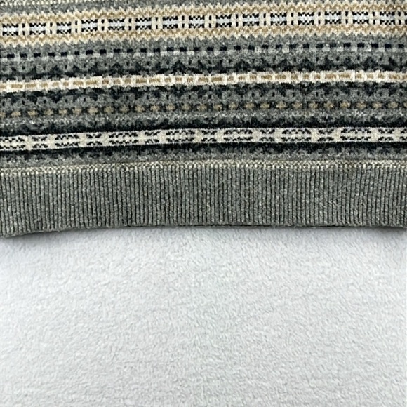 H & M Women’s Pullover Crewneck Sweater Size M Gray/Black/Cream/Tan Wool Blend - Picture 4 of 11